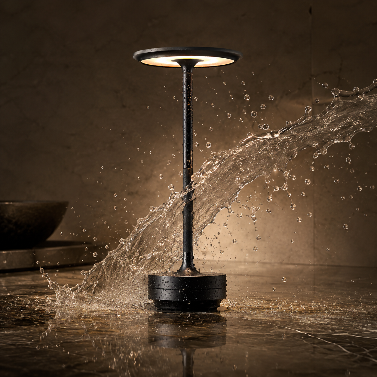 aura light, weatherproof, black